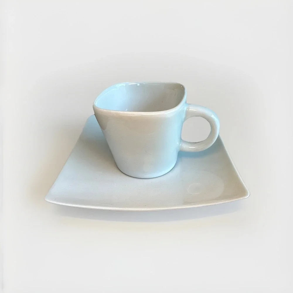 B. Smith Espresso Style Cup And Saucer Square White Coffee Bar‎ Discontinued
